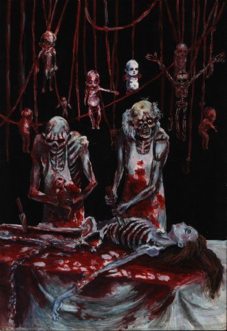 In red - My, Cannibal corpse, Gouache, Drawing