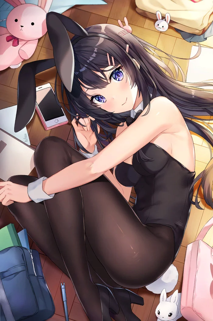 Bunny girl - Mai Sakurajima, Rascal Does Not Dream of Bunny Girl Senpai, Anime art, Anime, Bunnysuit