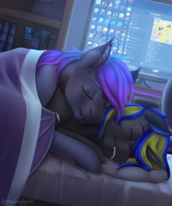 They became friends and sleep - My little pony, MLP gay, Original character, Jessicanyuchi