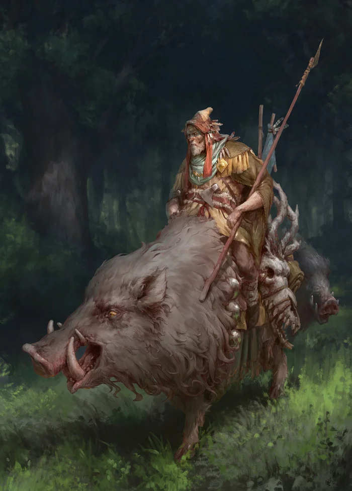 Rider - Art, Drawing, Boar, Riders, Tomas Duchek