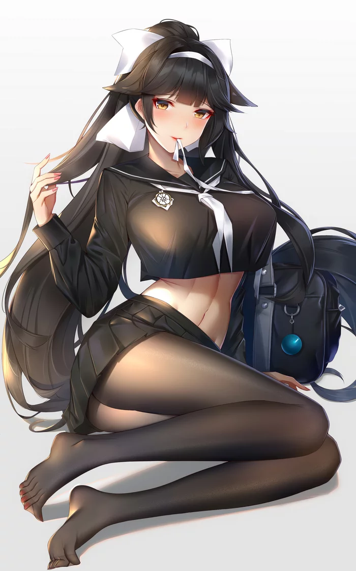 Takao - Anime, Anime art, Azur lane, Takao, Breast, Tights