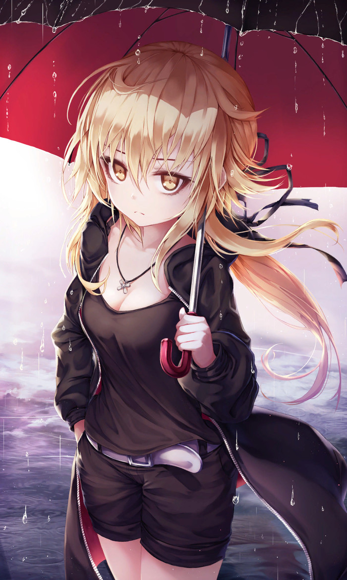Rainy day Saber Alter, Fate, Fate Grand Order, Anime Art, 