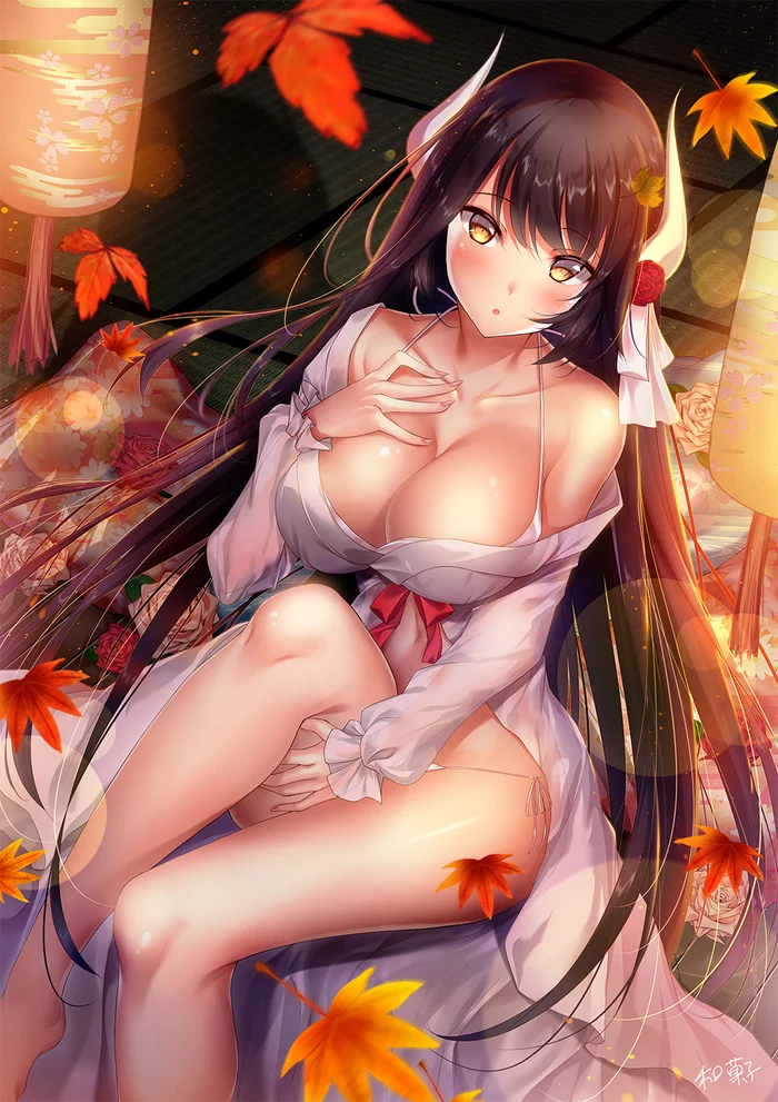 Hiei - NSFW, Anime art, Azur lane, Hiei, Art, Erotic, Breast