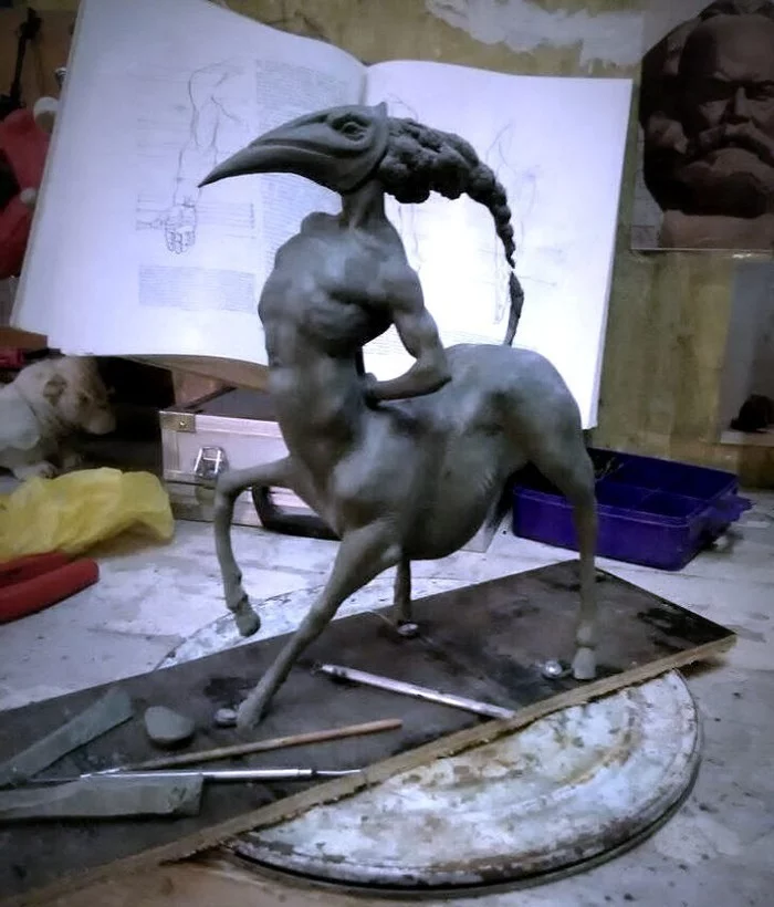 From the life of sculpture - My, Art, Sculpture, Craft, Centaur, Metal, Longpost