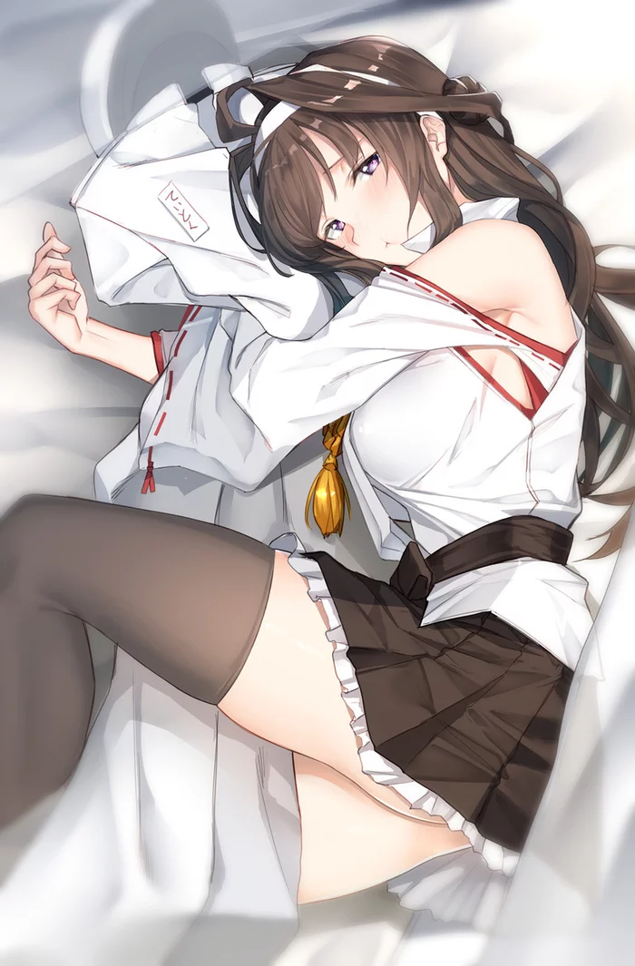 Kongou (artist: Pallad) - Kantai collection, Anime, Anime art, Kongou, Sugoi dekai, Stockings