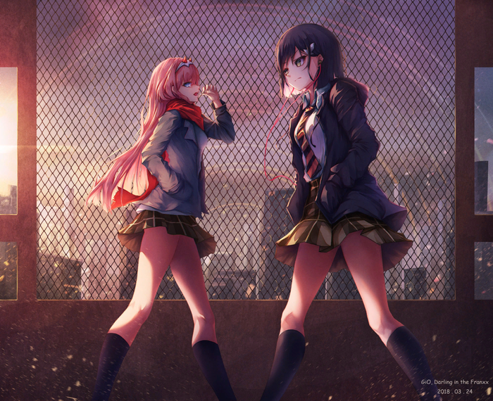 Darling in the Franxx Darling in the Franxx, Zero Two, Anime Art, , Ichigo (Darling in the Franxx)