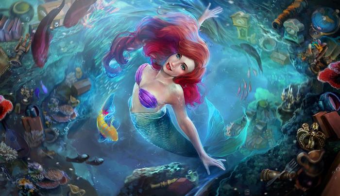 Ariel - Art, Drawing, the little Mermaid, Ariel, 