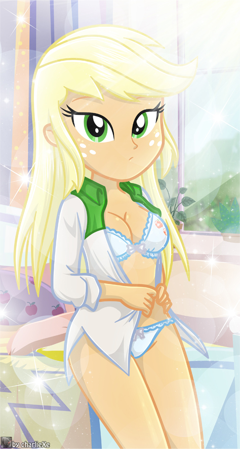 Jock - NSFW, My little pony, Equestria girls, Applejack, Charliexe, MLP Edge, Underwear