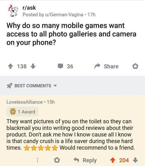 And the casket just opened - Mobile phones, Games, Review, Access, Askreddit