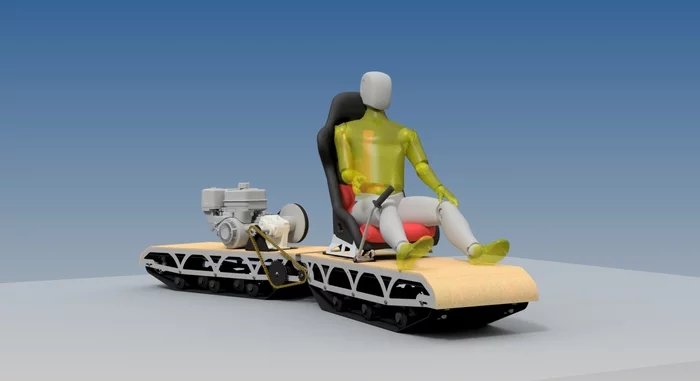 Designing a new snowmobile model. Your opinion is needed - My, Snowmobile, Motorcycle towing machine, Project, Video