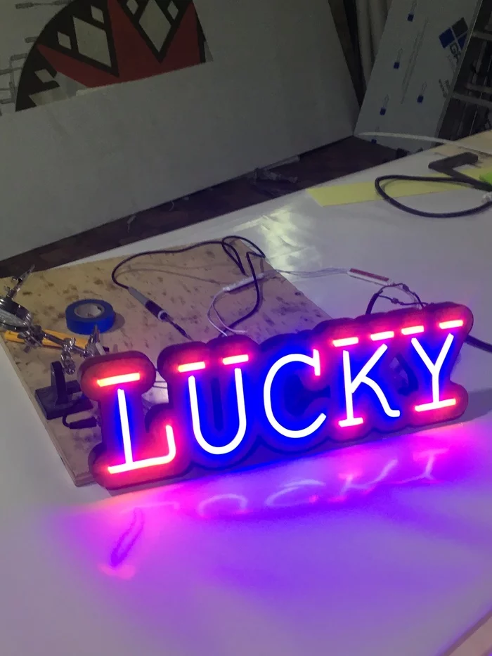 Flexible neon. New technologies in outdoor advertising - My, Neon, Led Lighting, Outdoor advertising, LED lights, Longpost, Needlework without process