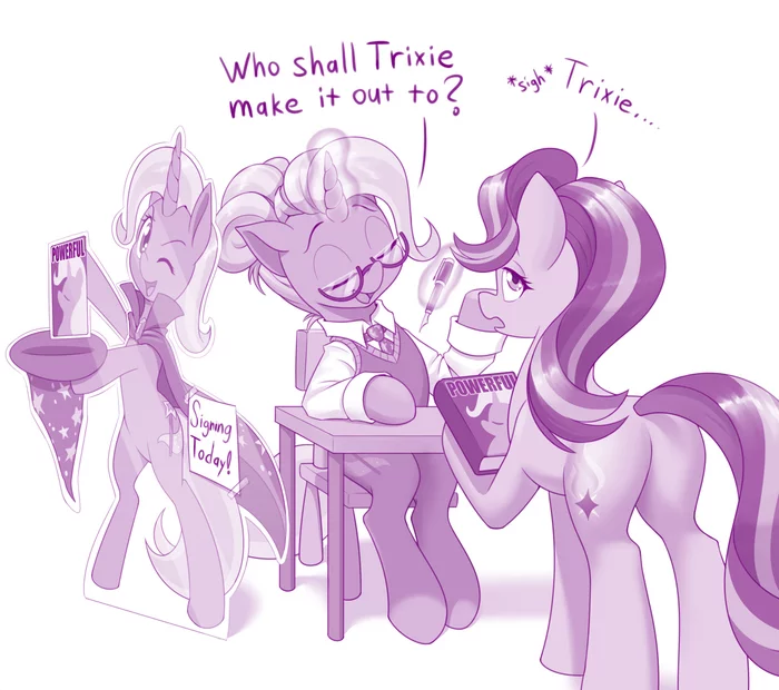 The Great and Mighty Autograph Signing - PonyArt, Starlight Glimmer, Trixie, Dstears, My little pony