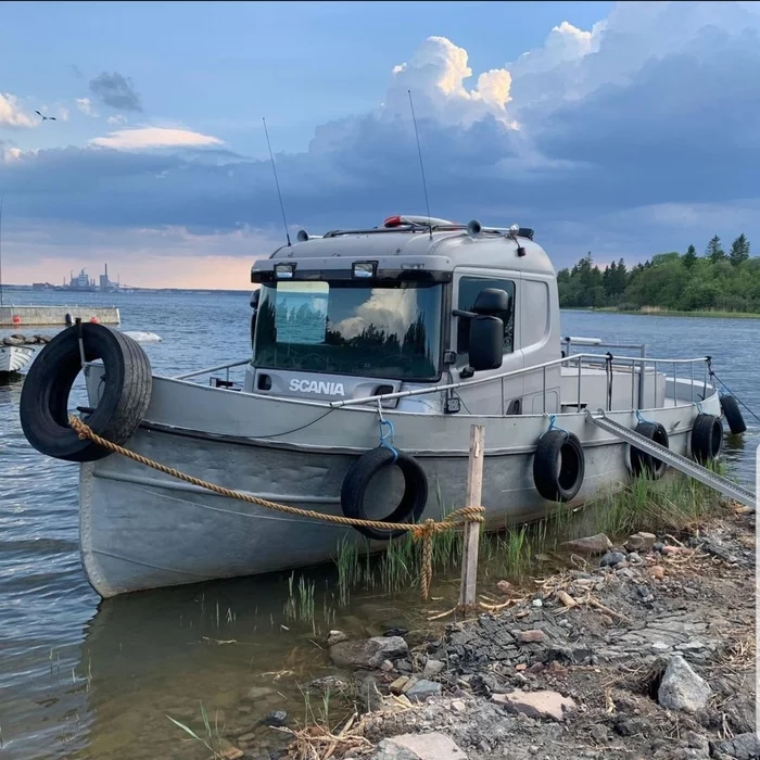 Nature has become so clean... - A boat, Cabin, Scania