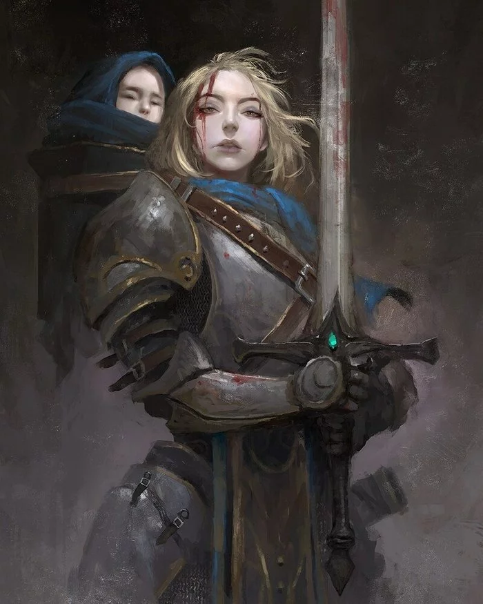 Protector - Art of Nate, Art, Strong girl, Warrior, Protection, Knights