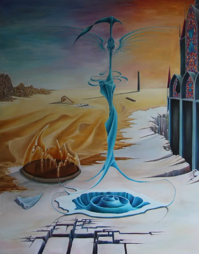 Temple of Time - My, Oil painting, Surrealism, Modern Art