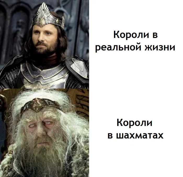 О шахматах - Властелин колец, Арагорн, Теоден Роханский, Эовин, Шахматы, Король, Княгиня, Перевел сам