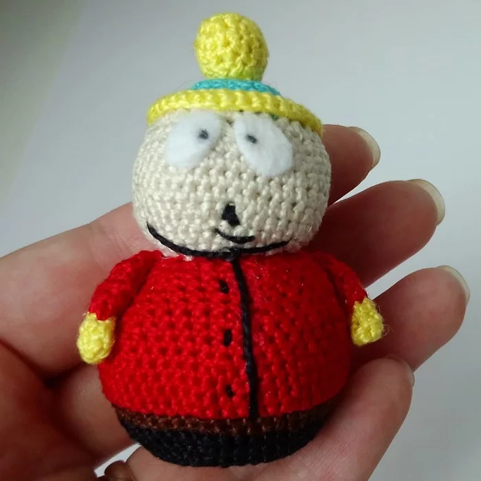 Very cool dude Eric! Bug! Let's connect? Hero of South Park - My, Knitting, Crochet, Amigurumi, Knitting, Eric Cartman, Video, Longpost, Knitted toys