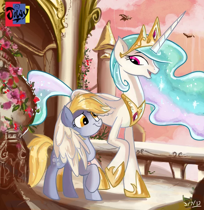 Royal visit - My little pony, Princess celestia, Derpy hooves, Jowybean