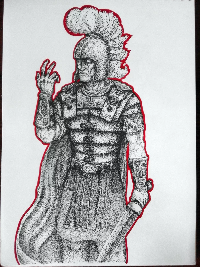 Legionary - My, Pen drawing, Romans