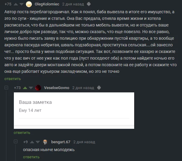 Молодёжь - Комментарии на Пикабу, Скриншот, Опасность, Молодежь, Юмор