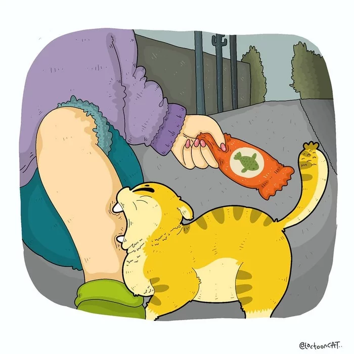 Котики - Подборка, Рисунок, Кот, Длиннопост, Tactooncat
