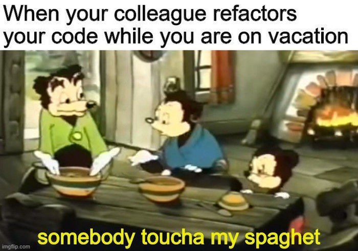 Когда коллега рефакторит твой код