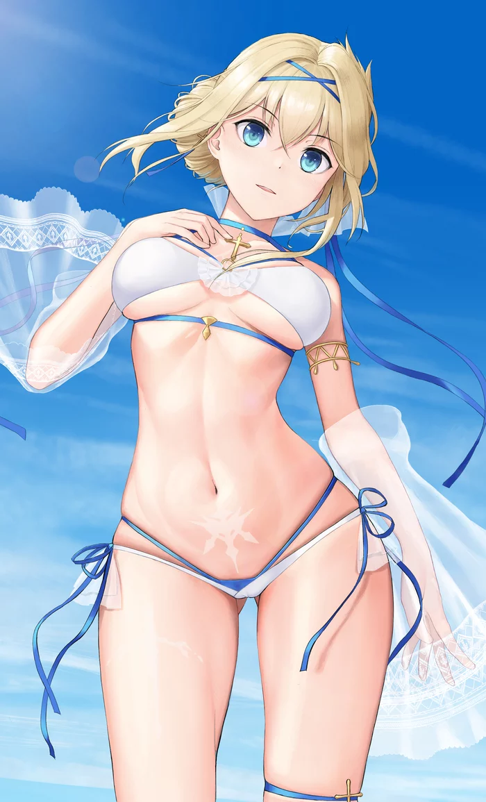 Jeanne - NSFW, Anime, Anime art, Azur lane, Jeanne darc, Art, Erotic, Swimsuit