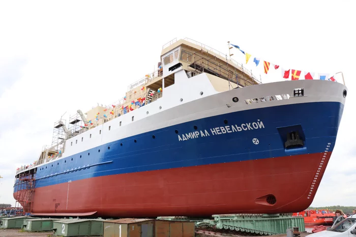 A new ferry for Sakhalin was launched at the Nevsky Shipbuilding and Shiprepair Plant - Leningrad region, Ferry, Russia, Production, Russian production, news, Shipbuilding