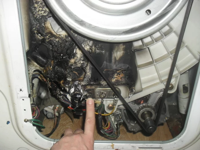 Today my washing machine caught fire - My, Washing machine, Fire, Electricity, Longpost