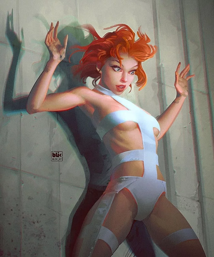 Lilu - Drawing, Movies, Fifth Element, Leela, Art, Igor Lomov