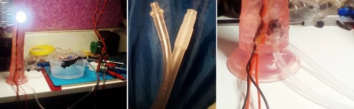 Brewing tea from Schottky's diode or how do you like it, Tony Stark? - NSFW, My, Dildo, LEDs, Water cooling, Mat, TPE, GIF, Video, Longpost, 18+