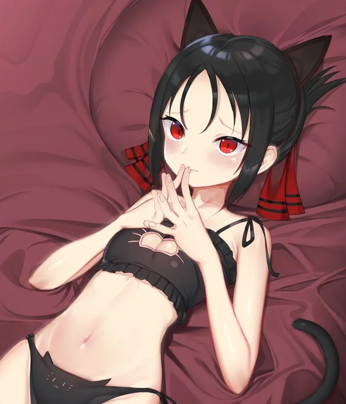 CODE#34 - NSFW, Anime, Anime art, Original character, Pantsu, Shinomiya kaguya, Kaguya-Sama wa Kokurasetai, Cat keyhole bra