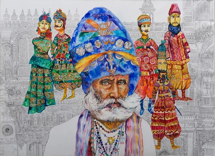 Old Hindu Man - India, Painting, Old men