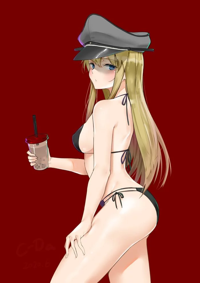 Bismarck (artist: C-Da) - Kantai collection, Anime, Anime art, Bismarck, Swimsuit, Sugoi dekai