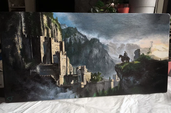 Kaer Morhen - My, Art, Painting, Creation, Artist, Witcher, The Witcher 3: Wild Hunt, Landscape, Oil painting