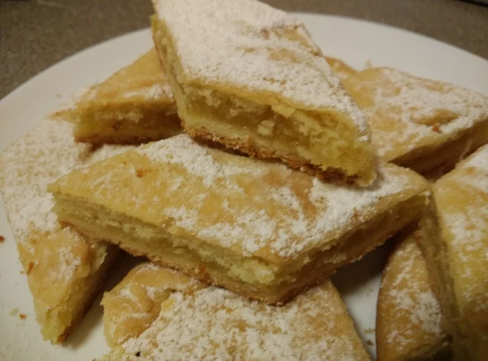 Lemon pie - My, Video, Shortcrust pastry, Lemon, Powdered sugar