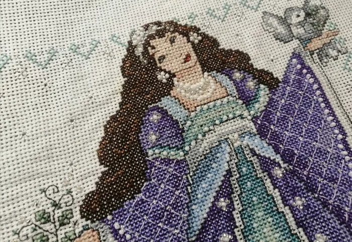 Wonderful lady - My, Needlework without process, Cross-stitch, Longpost