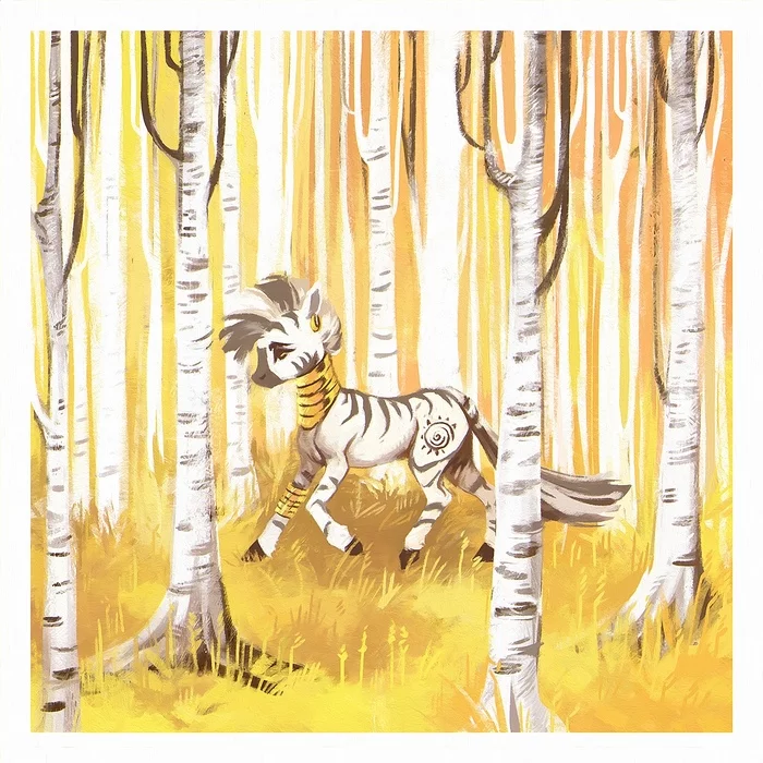 Zecora and the birch forest - My little pony, Zecora, zebra, Birch, Art, Weird--Fish