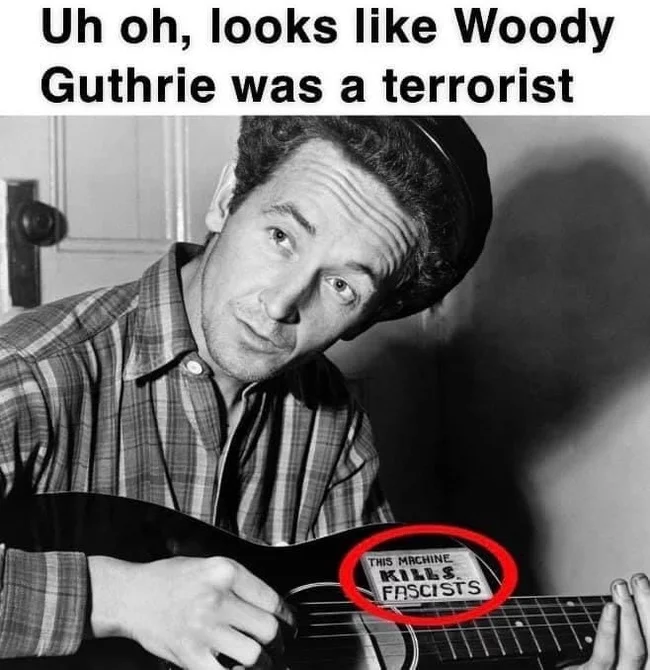 Watch how Woody Guthrie suddenly became a terrorist - Antifa, Donald Trump, Protest, Youtube, Video, The photo