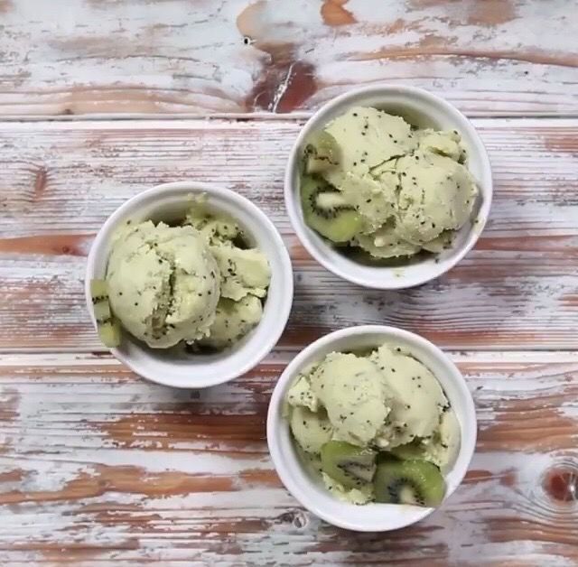 Ice cream with kiwi - Ice cream, First post, Yummy, Yummy, Food, Kiwi, Longpost, Recipe