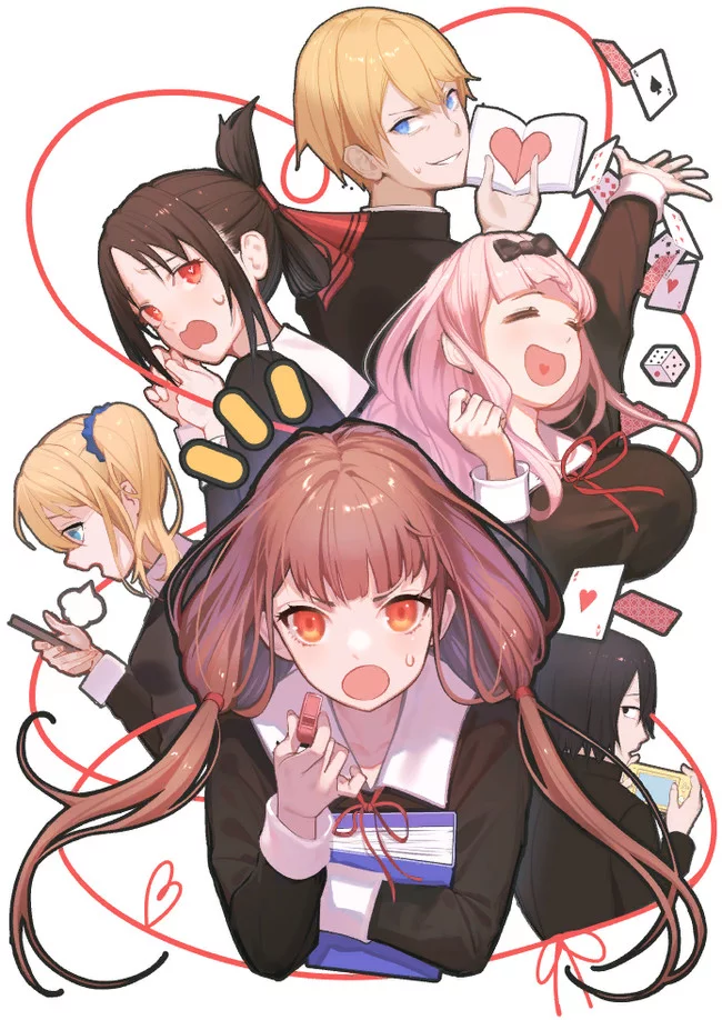 Main cast - Kaguya-Sama wa Kokurasetai, Anime art, Anime, Miko Iino, Shinomiya kaguya, Fujiwara chika, Hayasaka ai