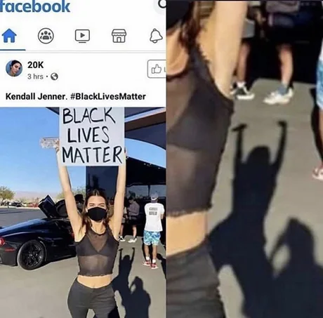 Is it just me or is there something wrong here? - Protest, Death of George Floyd, Girls, Facebook, Screenshot, Shadow, Photoshop, Kendall Jenner
