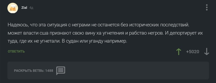 Лучший комментарий - США, Смерть Джорджа Флойда, Протест, Комментарии на Пикабу, Скриншот