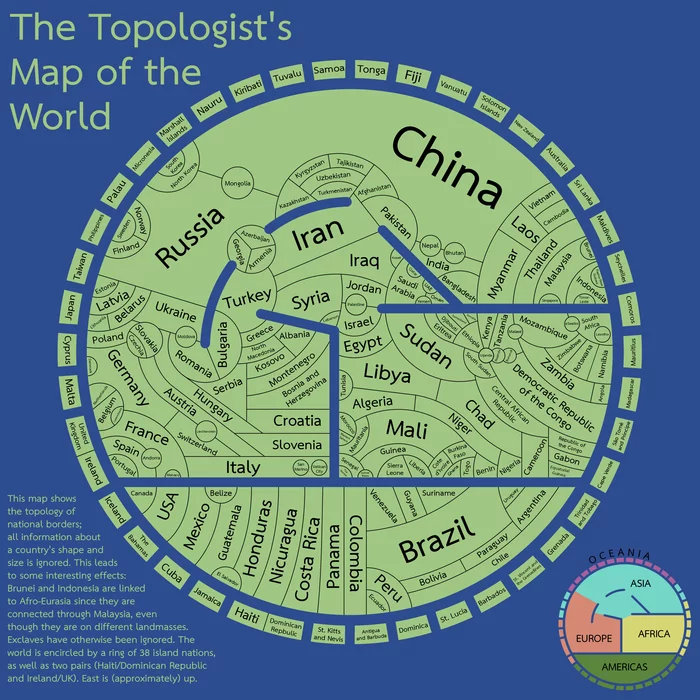 Topological map of state borders of the world - Cards, Topology, Geometry, State, The border, Unusual, Translated by myself, Geography