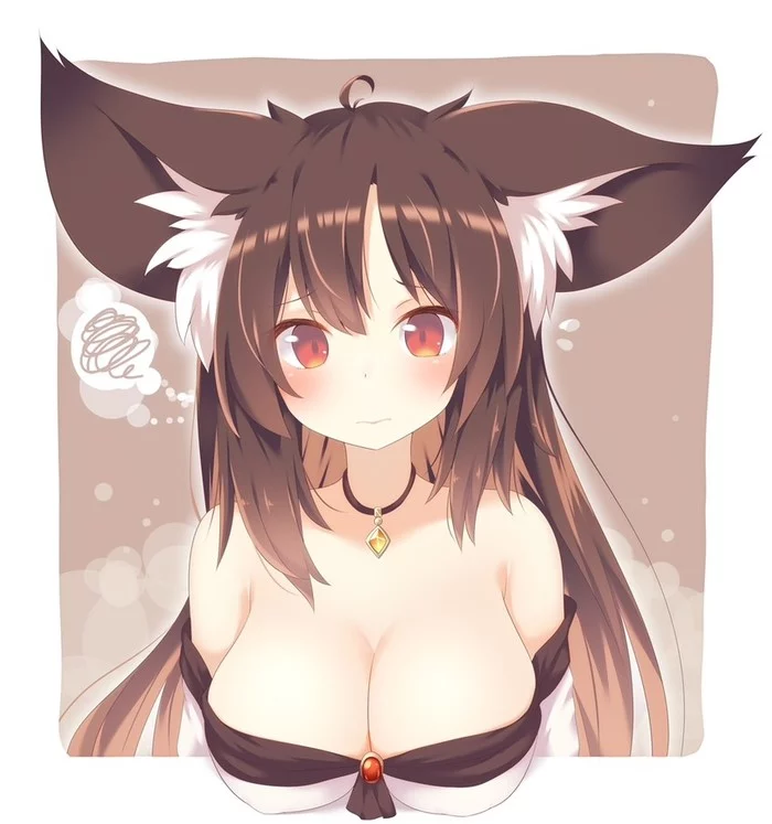 Anime Art - Anime, Anime art, Touhou, Imaizumi kagerou, Animal ears, Breast