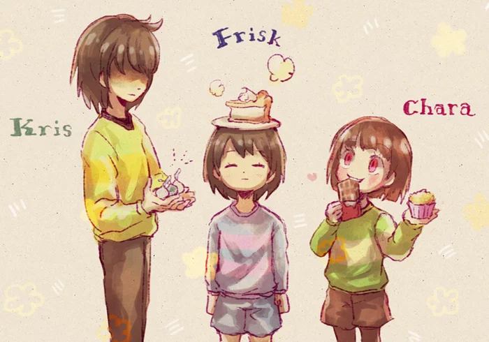 KFC brigade of sweet tooths - Undertale, Frisk, Chara, Kris, Art, Games, Deltarune