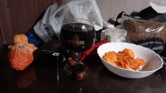 Still life - My, Still life, Beer, Smoking pipe, Tobacco, Carlson