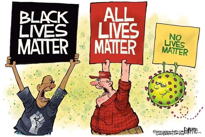 No lives matter - Black lives matter, Picture with text