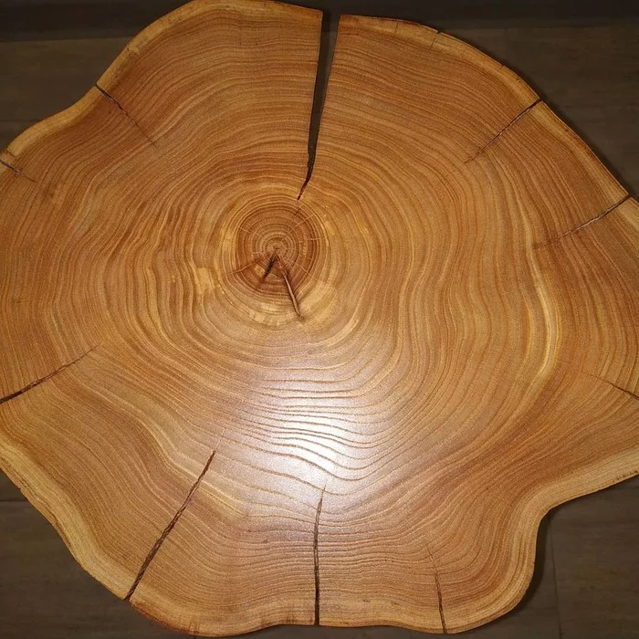 Bedside table with a live edge made from cut elm (elm) - My, Karagach, With your own hands, Homemade, Longpost