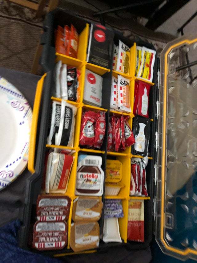 Grandpa has a special suitcase for sauces - Suitcase, Sauce, Grandfather